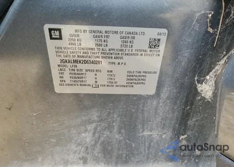 2015 GMC Terrain Sle z USA, uszkodzony, nr VIN 2GKALMEK2D6340281